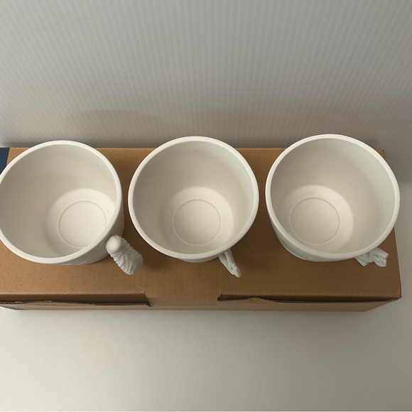 PARTYLITE Set Of 3 Woodland Animals Fox Owl Deer Tea light Cups Ivory Bisque NWT - Picture 7 of 11